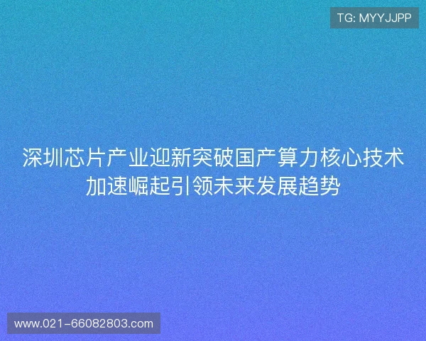 深圳芯片产业迎新突破国产算力核心技术加速崛起引领未来发展趋势